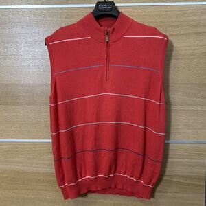 McIlhenny Dry Goods by Tabasco Men's Sz L Red Cashmere Silk Cotton Sweater Vest